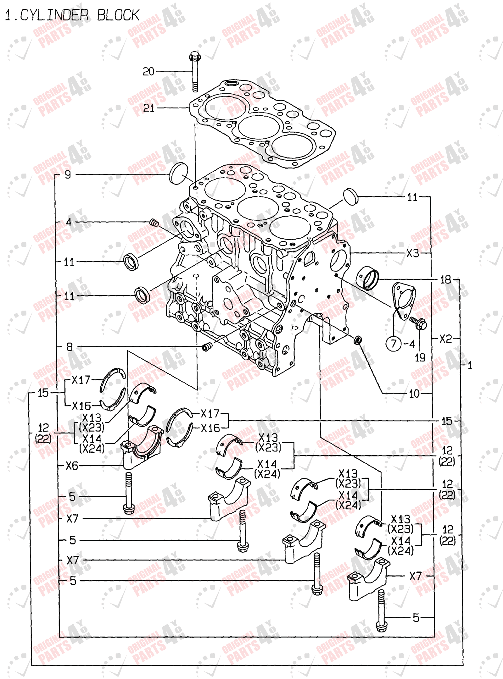 3TNE74-ENSR2 Yanmar Engine Parts | 3 Cylinder Engine Catalog