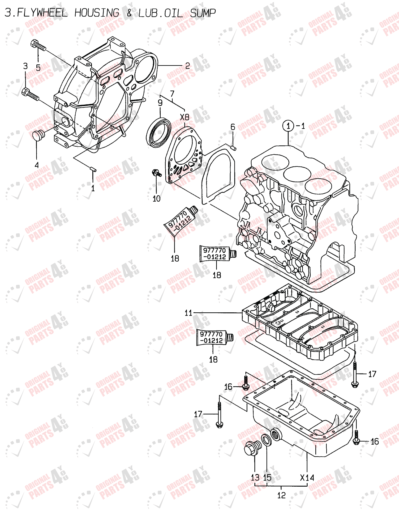 3TNE74-ENSR2 Yanmar Engine Parts | 3 Cylinder Engine Catalog