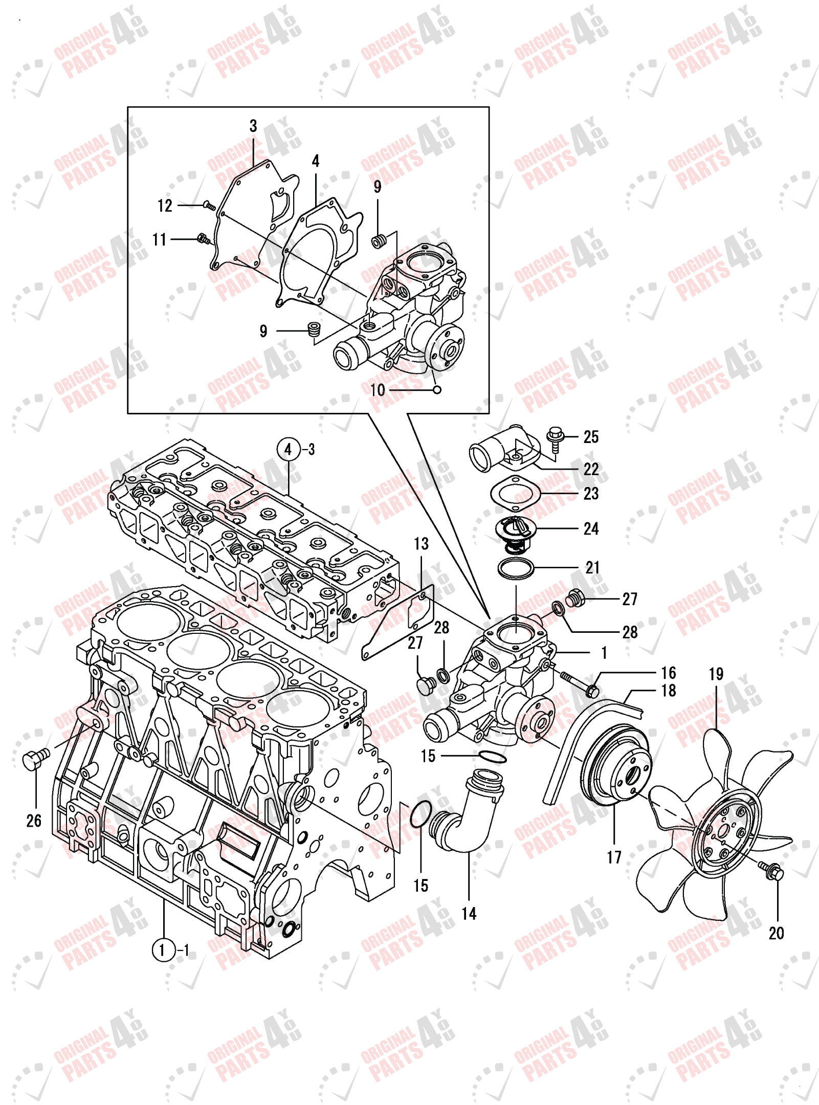 4TNE92-POM Yanmar Engine Parts | 4 Cylinder Engine Catalog