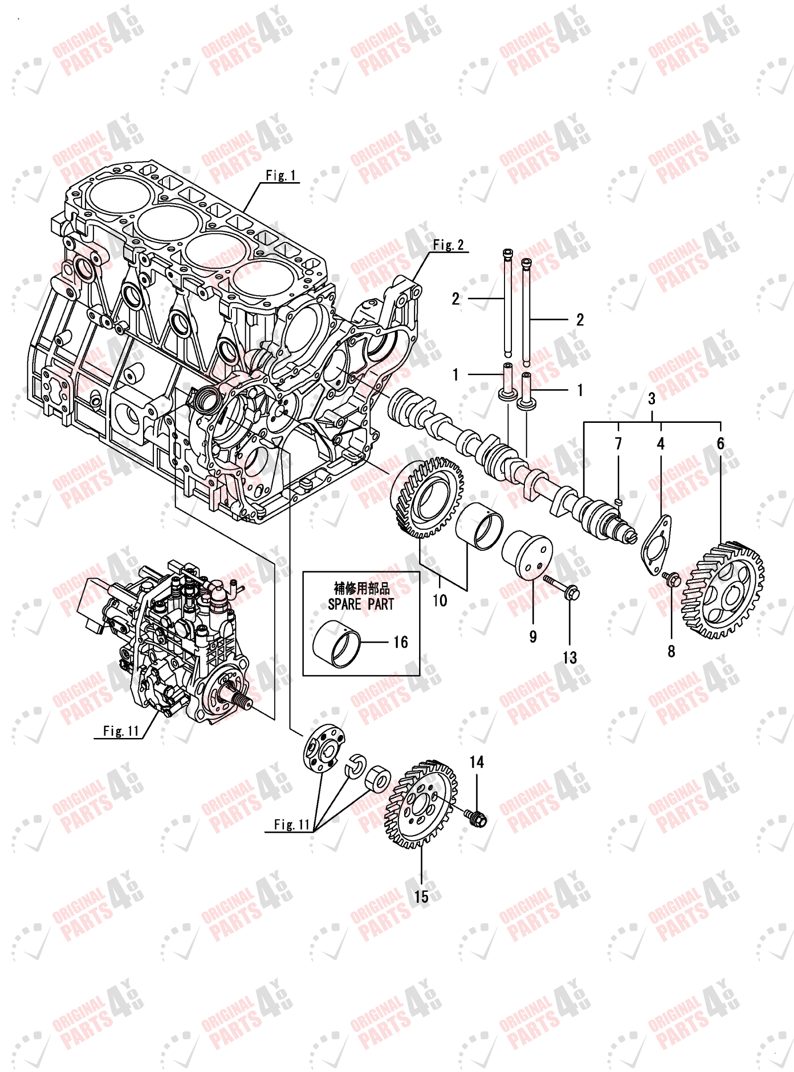 4TNV94L-ZXSDB Yanmar Engine Parts | 4 Cylinder Engine Catalog